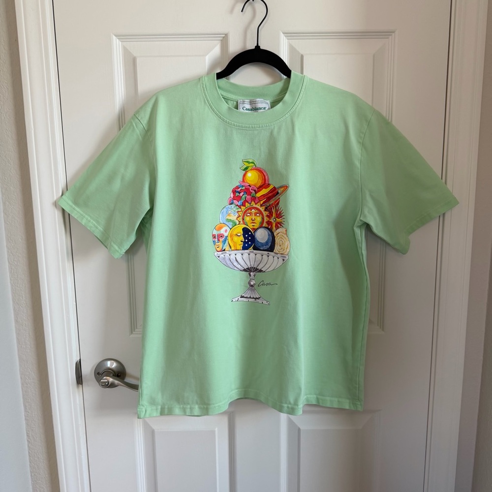 Casablanca Tennis Club Celestial Pyramid Pale Green Graphic T-Shirt, L